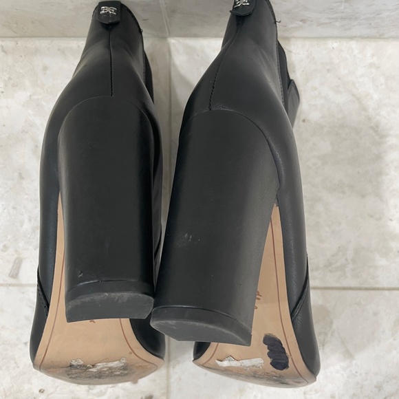 ***SOLD***SAM EDELMAN {9.5} Black Bootie Ankle Boot Rounded Blocky Heel - Picture 12 of 14